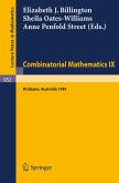 Combinatorial Mathematics IX (eBook, PDF)