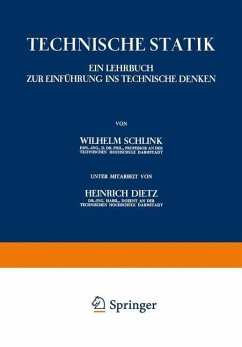 Technische Statik (eBook, PDF) - Schlink, Wilhelm; Dietz, Heinrich