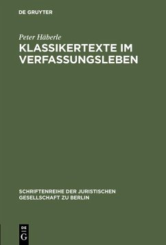 Cover Klassikertexte im Verfassungsleben (eBook, PDF)