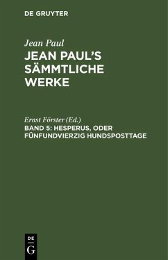 Cover Hesperus, oder Fünfundvierzig Hundsposttage (eBook, PDF)