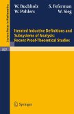Iterated Inductive Definitions and Subsystems of Analysis: Recent Proof-Theoretical Studies (eBook, PDF)