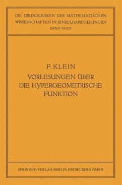 Vorlesungen über die Hypergeometrische Funktion (eBook, PDF) - Klein, Felix; Ritter, Ernst; Haupt, Otto