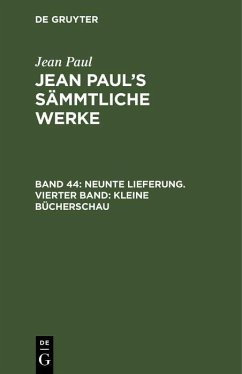 Cover Neunte Lieferung. Vierter Band: Kleine Bücherschau (eBook, PDF)