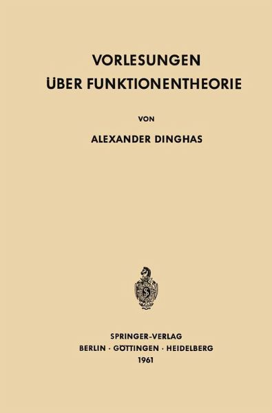 Vorlesungen über Funktionentheorie (eBook, PDF) Vorlesungen über Funktionentheorie (eBook, PDF)