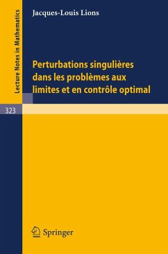 Cover Perturbations Singulieres dans les Problemes aux Limites et en Controle Optimal (eBook, PDF)