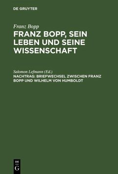 Cover Briefwechsel zwischen Franz Bopp und Wilhelm von Humboldt (eBook, PDF)