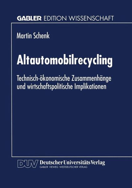 Altautomobilrecycling (eBook, PDF)