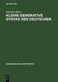 Kleine generative Syntax des Deutschen (eBook, PDF)