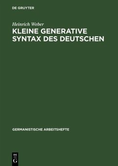 Kleine generative Syntax des Deutschen (eBook, PDF) - Weber, Heinrich