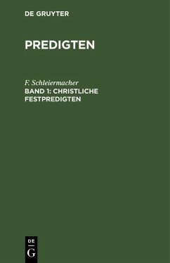 Cover Christliche Festpredigten, Band 1 (eBook, PDF)