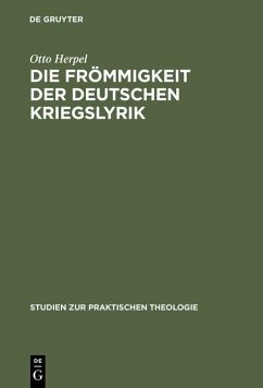 Die Frömmigkeit der deutschen Kriegslyrik (eBook, PDF) - Herpel, Otto