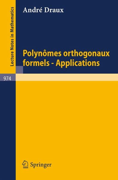 Polynomes Orthogonaux Formels - Applications (eBook, PDF)