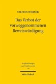 Das Verbot der vorweggenommenen Beweiswürdigung Das Verbot der vorweggenommenen Beweiswürdigung
