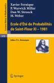 Ecole d'Ete de Probabilites de Saint-Flour XI, 1981 (eBook, PDF)