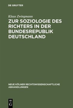 Cover Zur Soziologie des Richters in der Bundesrepublik Deutschland (eBook, PDF)