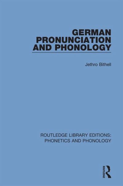 German Pronunciation and Phonology (eBook, ePUB)