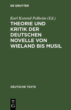 Cover Theorie und Kritik der deutschen Novelle von Wieland bis Musil (eBook, PDF)