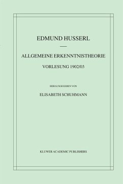Cover Allgemeine Erkenntnistheorie Vorlesung 1902/03 (eBook, PDF)
