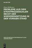 Probleme aus dem strafprozessualen Recht der Wiedereinsetzung in den vorigen Stand (eBook, PDF)