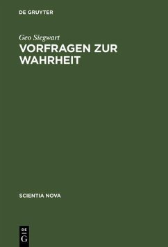 Vorfragen zur Wahrheit (eBook, PDF) - Siegwart, Geo