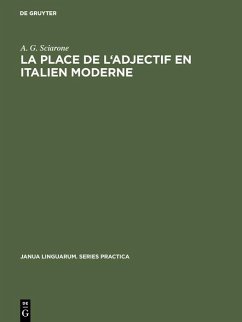 La place de l'adjectif en italien moderne (eBook, PDF) Cover La place de l'adjectif en italien moderne (eBook, PDF)