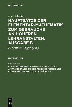 Cover Planimetrie und Arithmetik nebst den Anfangsgründen der Trigonometrie und Stereometrie und drei Anhängen (eBook, PDF)