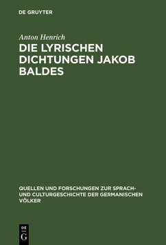 Cover Die lyrischen Dichtungen Jakob Baldes (eBook, PDF)