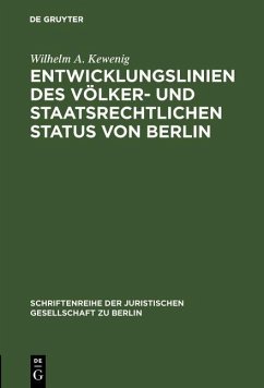 Cover Entwicklungslinien des völker- und staatsrechtlichen Status von Berlin (eBook, PDF)
