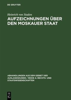 Aufzeichnungen über den Moskauer Staat (eBook, PDF) Cover Aufzeichnungen über den Moskauer Staat (eBook, PDF)