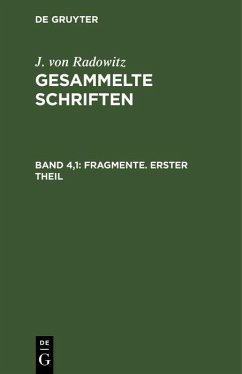 Fragmente, Teil 1 (eBook, PDF) - Radowitz, J. von