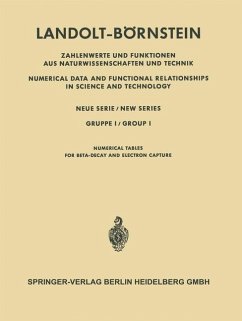 Numerische Tabellen für Beta-Zerfall und Elektronen-Einfang / Numerical Tables for Beta-Decay and Electron Capture (eBook, PDF) - Behrens, Henning