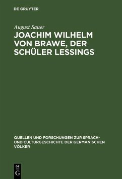 Cover Joachim Wilhelm von Brawe, der Schüler Lessings (eBook, PDF)