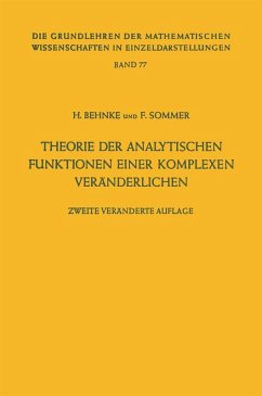 Theorie der analytischen Funktionen einer komplexen Veränderlichen (eBook, PDF) - Behnke, Heinrich; Sommer, Friedrich