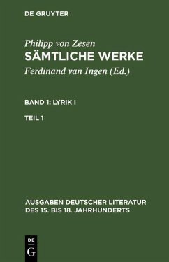 Lyrik I. Erster Teil (eBook, PDF) - Zesen, Philipp Von