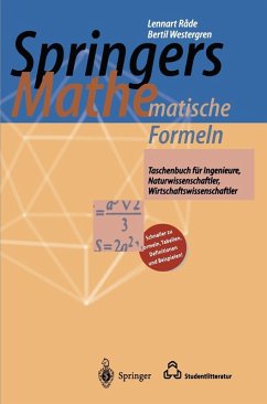 Springers Mathematische Formeln (eBook, PDF) - Rade, Lennart; Westergren, Bertil