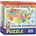 Eurographics 6200-0651 - Karte der Vereinigten Staaten, Puzzle, 200 Teile