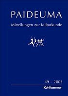 PAIDEUMA. Mitteilungen zur Kulturkunde. Band 49 (2003)