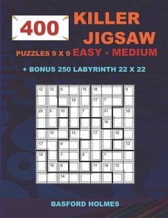 400 KILLER JIGSAW puzzles 9 x 9 EASY - MEDIUM + BONUS 250 LABYRINTH 22 x 22 - Holmes, Basford