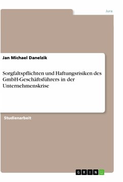 Sorgfaltspflichten und Haftungsrisiken des GmbH-Geschäftsführers in der Unternehmenskrise - Danelzik, Jan Michael