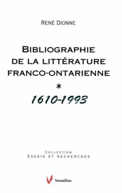 Cover Bibliographie de la litterature franco-ontarienne (1610-1993) (eBook, PDF)