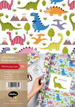 Geschenkpapier-Set für Kinder: Dinosaurier