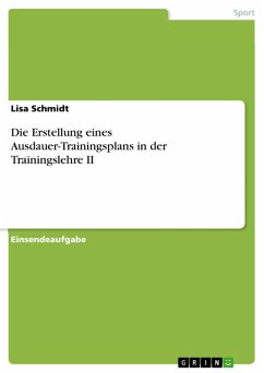 Die Erstellung eines Ausdauer-Trainingsplans in der Trainingslehre II (eBook, PDF) - Schmidt, Lisa