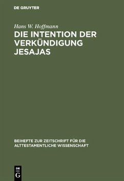 Cover Die Intention der Verkündigung Jesajas (eBook, PDF)