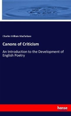 Canons of Criticism - Macfarlane, Charles William