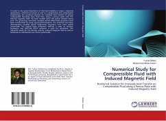 Numerical Study for Compressible Fluid with Induced Magnetic Field
