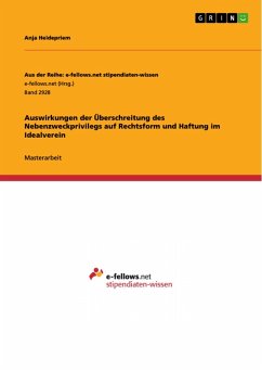 Auswirkungen der Überschreitung des Nebenzweckprivilegs auf Rechtsform und Haftung im Idealverein (eBook, PDF) - Heidepriem, Anja