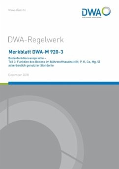 Merkblatt DWA-M 920-3 Bodenfunktionsansprache - Teil 3: Funktion des Bodens im Nährstoffhaushalt (N, P, K, Ca, Mg, S) ackerbaulich genutzter Standorte