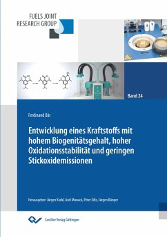 Cover Entwicklung eines Kraftstoffs mit hohem Biogenitätsgehalt, hoher Oxidationsstabilität und geringen Stickoxidemissionen (Band 24)