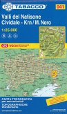Tabacco topographische Wanderkarte Valli del Natisone, Cividale, Monte Nero