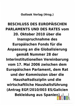 BESCHLUSS vom 20. Oktober 2010 über die Inanspruchnahme des Europäischen Fonds für die Anpassung an die Globalisierung gemäß Nummer 28 der Interinstitutionellen Vereinbarung vom 17. Mai 2006 über die Haushaltsdisziplin und die wirtschaftliche Haushaltsführung